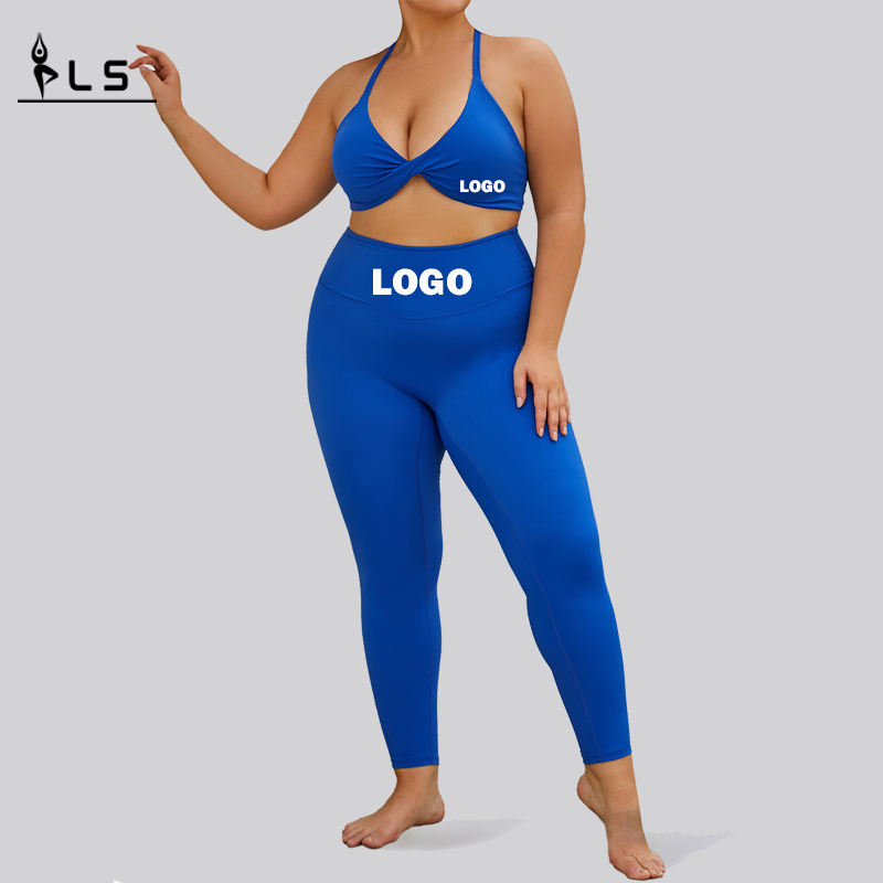 SC1068 Velká velikost sada Jóga Konjunto plus velikost solidní jógové kalhoty protahovat legíny Sport Set Yoga Suit