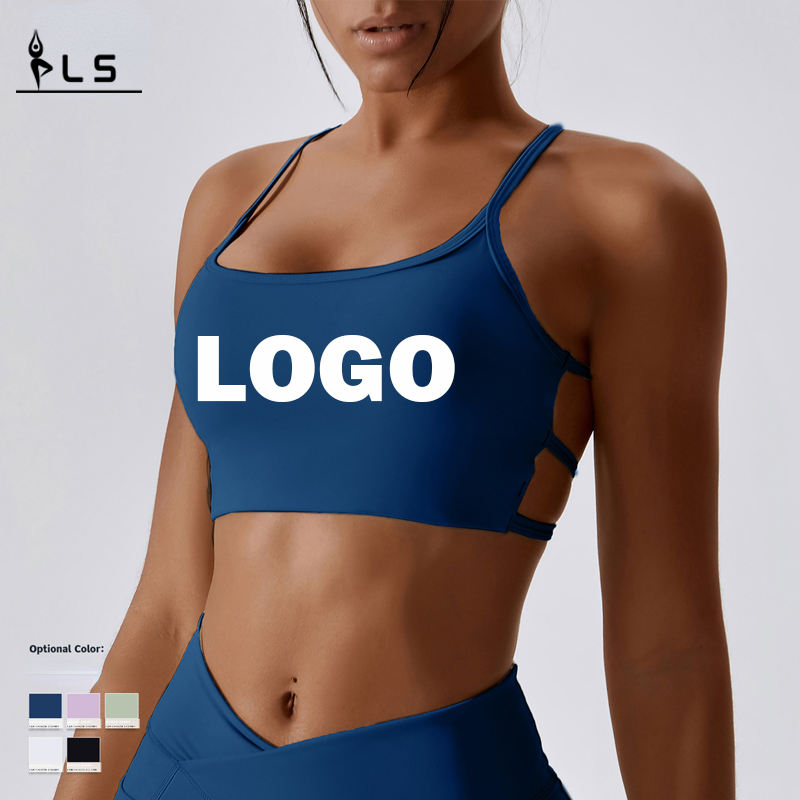 SC10172 Sexy Sport Strappy Vlastní sportovní podprsenka pro ženské sportovní podprsenky pro ženy Criss-Cross Back Padded