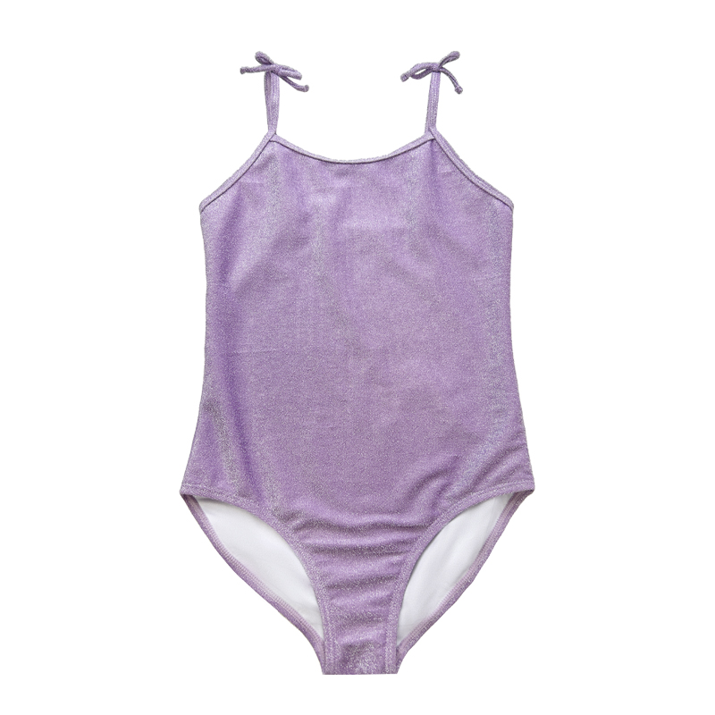 Fialové děti \\\\ s Halter Bow Basic Silver Wire One-Piece Swimsuit